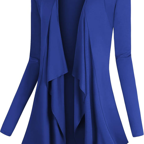 Load image into Gallery viewer, Women&#39;S Drape Front Open Cardigan Long Sleeve Irregular Hem
