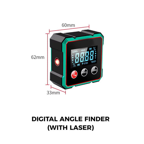 Load image into Gallery viewer, AngleMaster 360° Digital Protractor – Magnetic Laser Angle Finder with LCD Display &amp; Inclinometer
