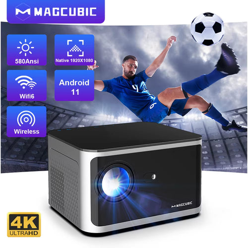 Load image into Gallery viewer, Android 11 4K Smart Projector 580ANSI 1920*1080P Full HD Wifi6 BT5.0 Allwinner H713 Voice Control Home Cinema Theater
