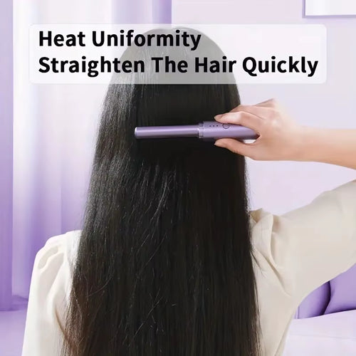 Load image into Gallery viewer, GlamWave Pro – Portable Wireless Heated Hair Straightener &amp; Curler Brush
