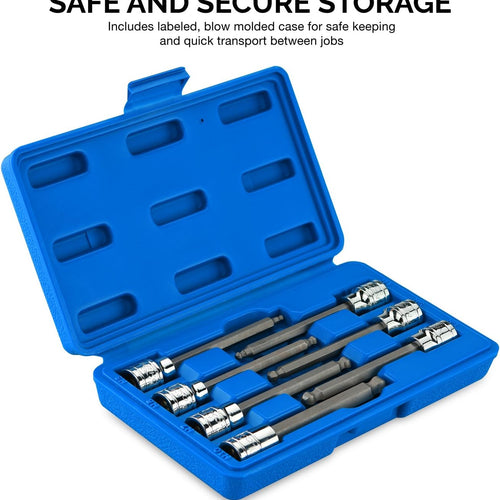 Load image into Gallery viewer, 10243A 3/8-Inch-Drive Extra-Long Ball-End Hex-Bit Socket Set, Metric Sockets 3/8&quot; or 3 to 10 Mm, S2 Steel, 7-Piece Set
