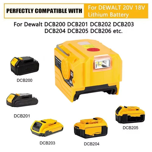 Load image into Gallery viewer, PowerPro Dewalt Battery Inverter – 18V-20V DC to 120V/220V AC with Dual USB, Ultimate Outdoor Power Adapter
