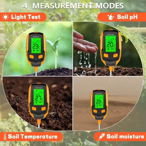 Load image into Gallery viewer, SmartGrow 4-in-1 Digital Soil Meter – Moisture, pH, Temperature &amp; Sunlight Intensity for Perfect Plant Care
