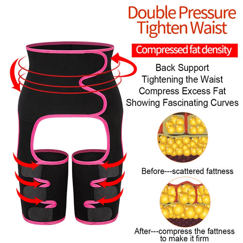 Load image into Gallery viewer, Body 3-In-1 Waist and Thigh Trimmer for Women Weight Loss Butt Lifter Waist Trainer Slimming Support Belt Hip Raise Shapewear
