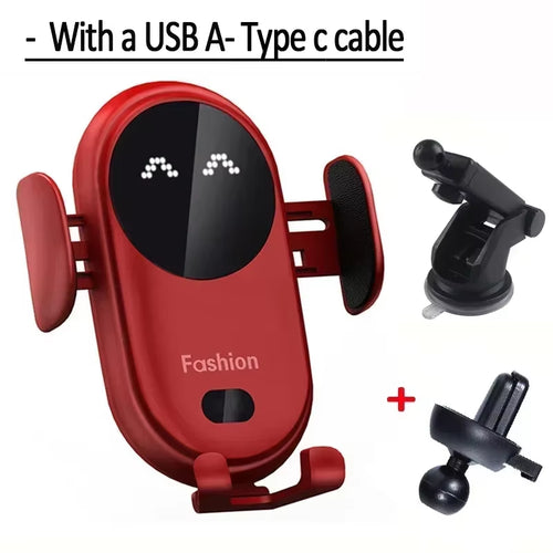 Load image into Gallery viewer, AutoGrip Wireless Car Charger – Infrared Sensor Mount &amp; Fast Charging Stand for iPhone &amp; Samsung
