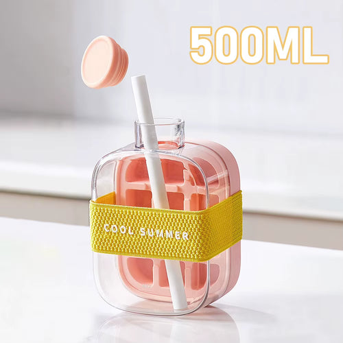 Load image into Gallery viewer, ChillSip Bottle Set – Stylish Water Bottle with Straw &amp; Zero-Contact Ice Cube Tray
