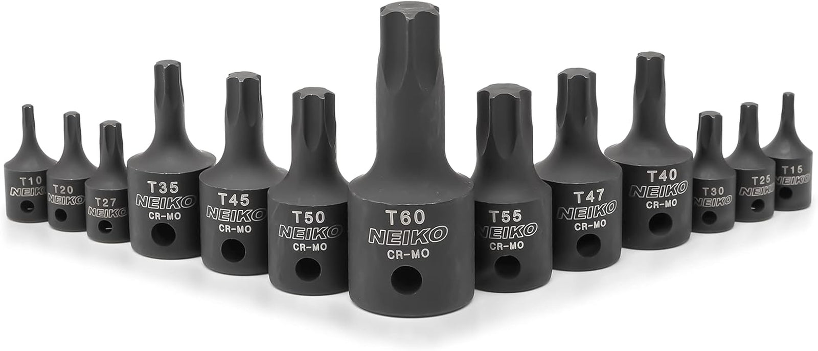 10281B Impact Torx Bit Socket Set 13 Piece 6 Point Star Sockets Heavy Duty Impact Grade Cr-Mo T10 to T60 High Impact ABS Blow Molded Storage Case
