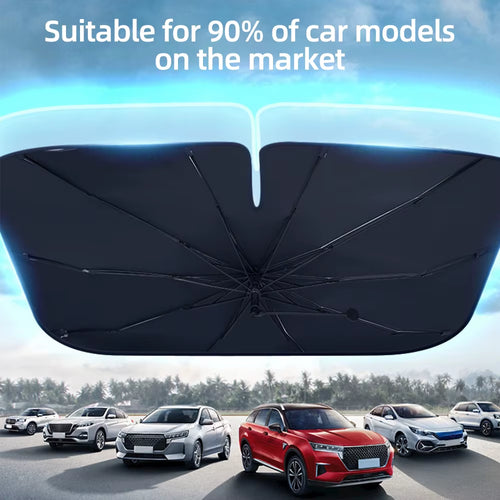 Load image into Gallery viewer, SunShield 360 – Rotatable Umbrella-Style Car Windshield Sunshade with UV &amp; Heat Protection
