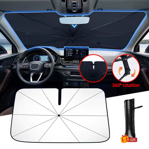 Load image into Gallery viewer, SunShield 360 – Rotatable Umbrella-Style Car Windshield Sunshade with UV &amp; Heat Protection
