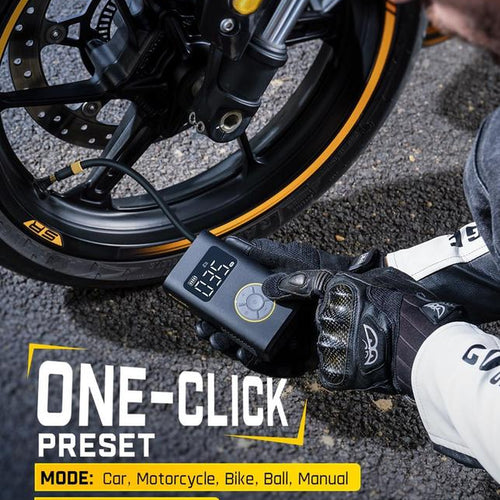 Load image into Gallery viewer, Portable Tire Inflator: Smart ON/OFF Hose Design
