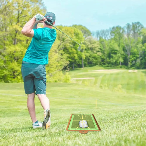 Load image into Gallery viewer, SwingPerfect Golf Training Mat – Portable Swing Detection &amp; Impact Tracing Aid for Better Golf Shots
