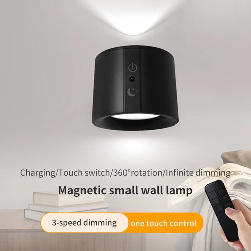 Load image into Gallery viewer, GlowFlex Touch Wall Lamp – Dual Head LED Light with Remote, 360° Rotation &amp; USB Rechargeable Design

