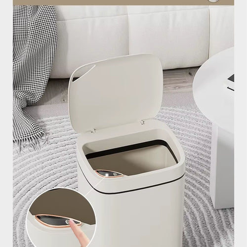 Load image into Gallery viewer, 16L Smart Bathroom Trash Can White Non-Contact Narrow Smart Sensor Trash Can Smart Home Automatic Bagging Electronic Trash Can
