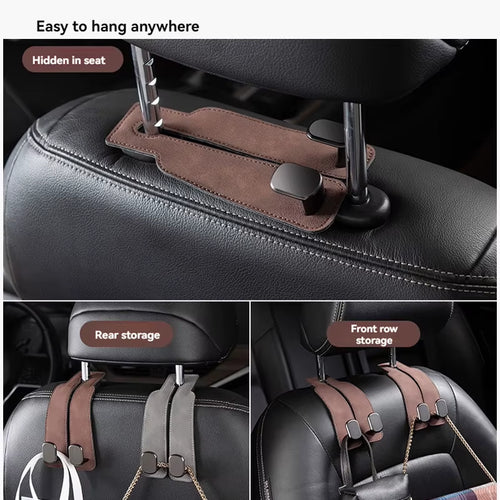 Load image into Gallery viewer, Luxury Suede Double Hook Organizer – Premium Rear Seat Backrest Hook for Changan CS Series &amp; Eado
