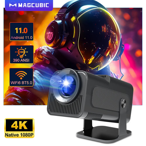 Load image into Gallery viewer, 4K Android 11 Projector Native 1080P 390ANSI HY320 Dual Wifi6 BT5.0 1920*1080P Cinema Portable Projetor Upgrated HY300
