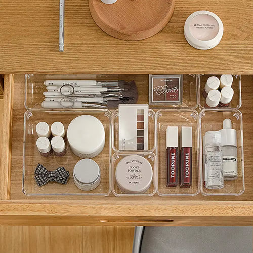 Load image into Gallery viewer, ClearNest Organizer – Transparent Anti-Scratch Drawer Storage Box for Cosmetics, Office &amp; Home
