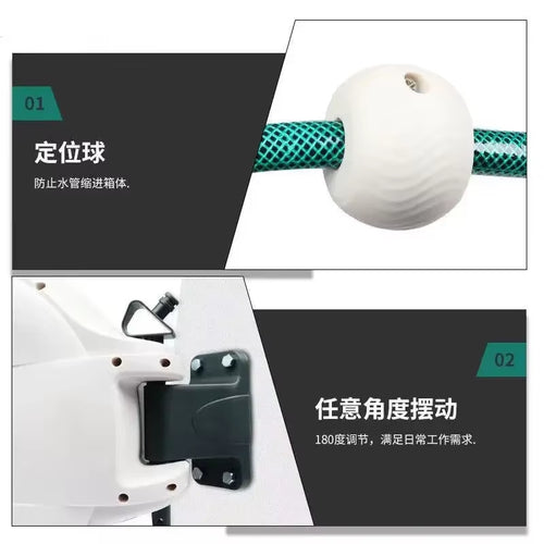 Load image into Gallery viewer, 10/20M Automatic Rewind Hose Reel with 7 Pattern Hose Nozzle Water Hose Reel Slow Return System for Car Garden
