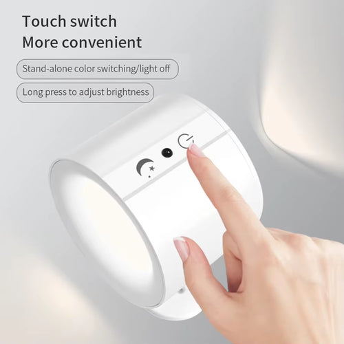 Load image into Gallery viewer, GlowFlex Touch Wall Lamp – Dual Head LED Light with Remote, 360° Rotation &amp; USB Rechargeable Design
