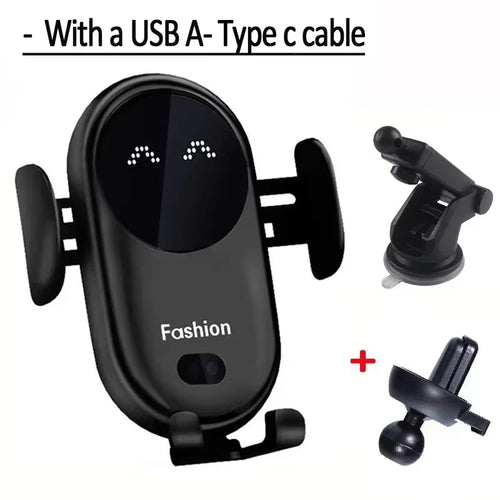 Load image into Gallery viewer, Automatic Clamping Infrared Induction Car Wireless Charger Stand for Iphone 11 12 13 14 15 Pro Max Samsung Galaxy S20 21 Plus
