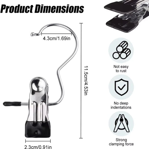 Load image into Gallery viewer, SpaceSaver 360° Rotating Boot Hanger – Portable &amp; Space-Saving Stainless Steel Clip for Closet &amp; Travel
