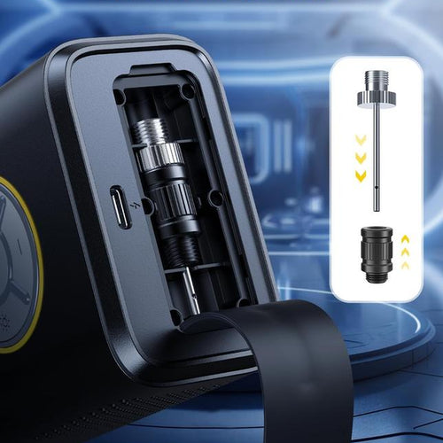 Load image into Gallery viewer, Portable Tire Inflator: Smart ON/OFF Hose Design
