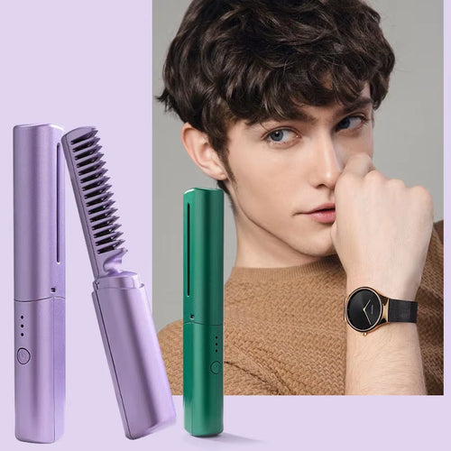 Load image into Gallery viewer, GlamWave Pro – Portable Wireless Heated Hair Straightener &amp; Curler Brush
