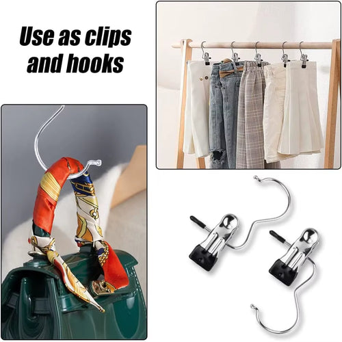 Load image into Gallery viewer, SpaceSaver 360° Rotating Boot Hanger – Portable &amp; Space-Saving Stainless Steel Clip for Closet &amp; Travel
