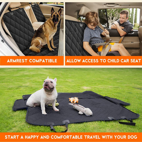 Load image into Gallery viewer, Dog Car Seat Cover, Back Seat Cover for Dogs Pet Car Seat Protector Waterproof Bench Car Seat Cover, Non-Slip Reat Seat Cover Fits Middle Armrest for Most Cars Trucks Suvs - Black
