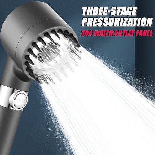 Load image into Gallery viewer, PureFlow High-Pressure Shower Head – 3-Mode Adjustable Spray with Massage Brush Filter for Ultimate Bathroom Relaxation
