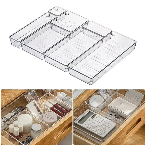 Load image into Gallery viewer, ClearNest Organizer – Transparent Anti-Scratch Drawer Storage Box for Cosmetics, Office &amp; Home
