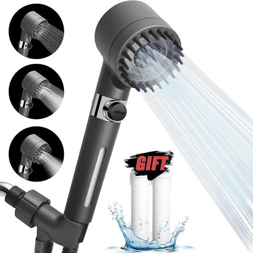Load image into Gallery viewer, PureFlow High-Pressure Shower Head – 3-Mode Adjustable Spray with Massage Brush Filter for Ultimate Bathroom Relaxation
