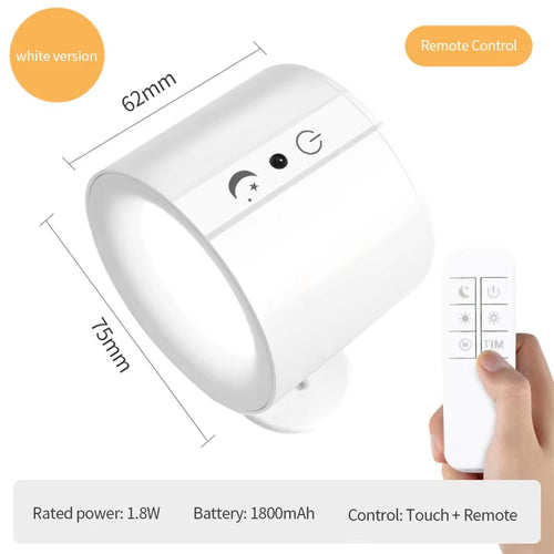Load image into Gallery viewer, GlowFlex Touch Wall Lamp – Dual Head LED Light with Remote, 360° Rotation &amp; USB Rechargeable Design
