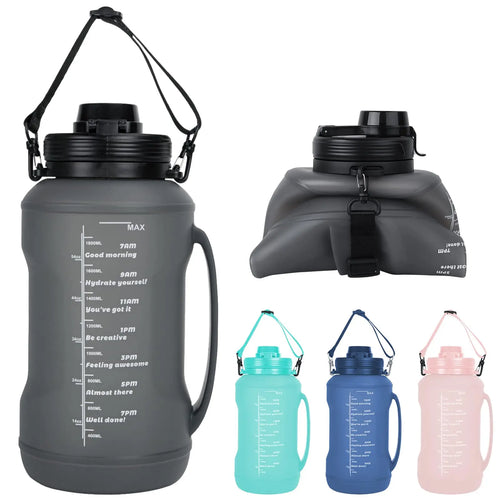 Load image into Gallery viewer, HydraFlex™ 2L Foldable Silicone Water Bottle – Ultimate Sports &amp; Outdoor Hydration
