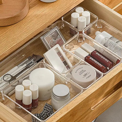 Load image into Gallery viewer, ClearNest Organizer – Transparent Anti-Scratch Drawer Storage Box for Cosmetics, Office &amp; Home
