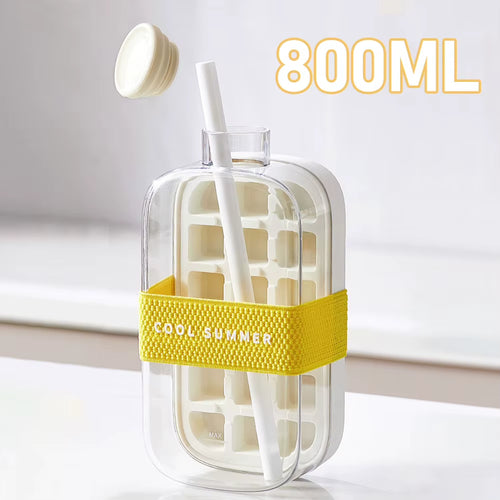 Load image into Gallery viewer, ChillSip Bottle Set – Stylish Water Bottle with Straw &amp; Zero-Contact Ice Cube Tray
