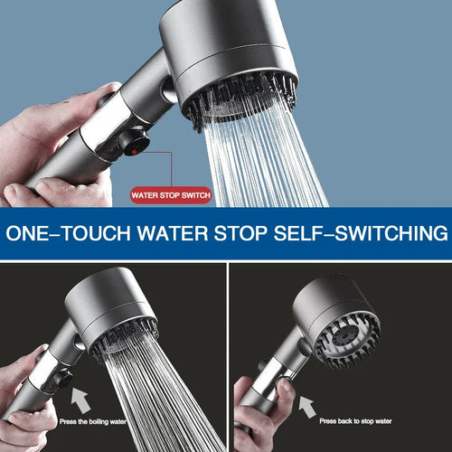 Load image into Gallery viewer, PureFlow High-Pressure Shower Head – 3-Mode Adjustable Spray with Massage Brush Filter for Ultimate Bathroom Relaxation
