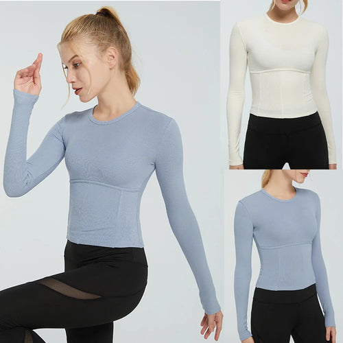 Load image into Gallery viewer, Women&#39;s Sports Wear For Fitness Running Jogging Seamless Long Sleeve Gym Woman Sport Shirt Yoga Top Female Workout Tops T-shirt
