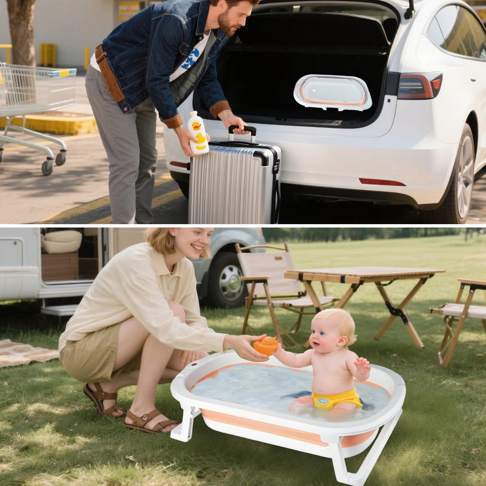 Newborn Collapsible Baby Bathtub Portable Travel Bathtub  Foldable Baby Bathtub Foldable Bath Basin Newborns For Baby 0-36 Month