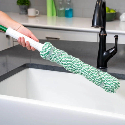 Load image into Gallery viewer, Heavy Duty Tornado Twist Mop Cotton Blend Head Easy Change Grip Ratchet Wringing Efficient Surface Cleaner Machine Washable
