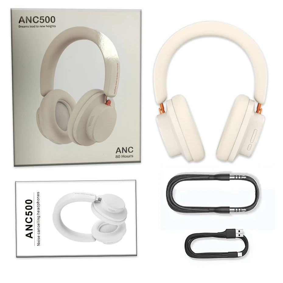 ANC Noise Cancelling Headphones Bluetooth 5.4 Earphone HIFI Stereo Headset 40mm Driver portable Over Ear Headphone 60H Time