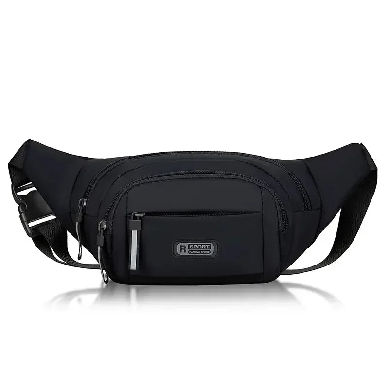 Men Canvas Fanny Waist Packs Unisex Fit Waistpack Mobile Sports Outdoor Running Anti Theft Ultra Thin Invisible Waist Bag