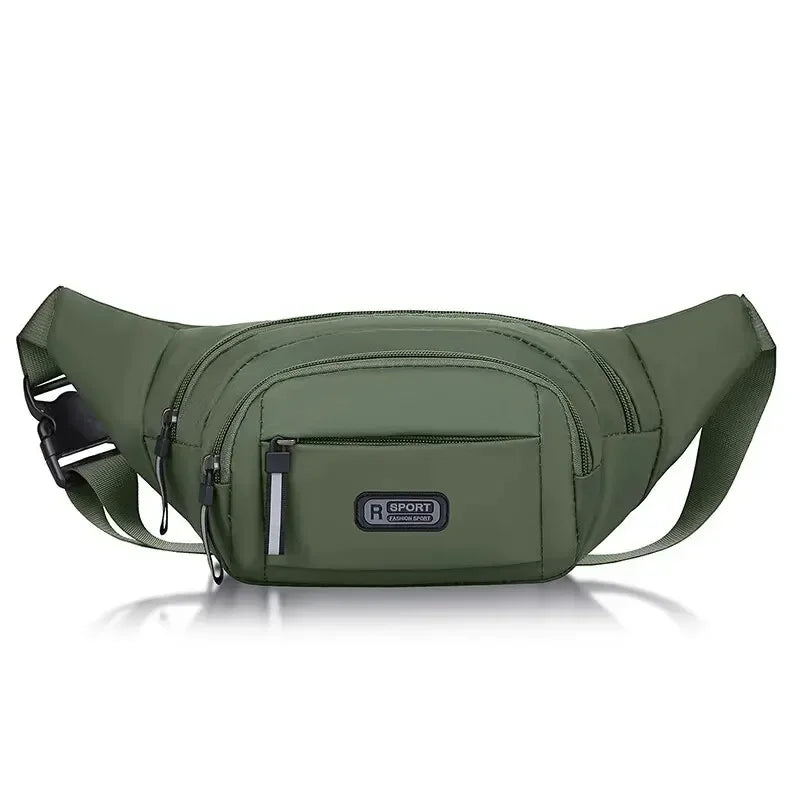 Men Canvas Fanny Waist Packs Unisex Fit Waistpack Mobile Sports Outdoor Running Anti Theft Ultra Thin Invisible Waist Bag