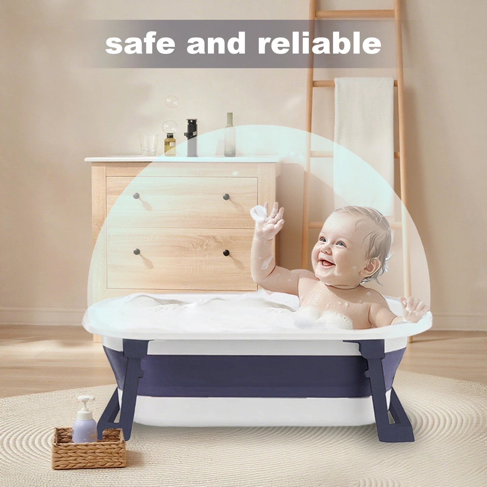 Newborn Collapsible Baby Bathtub Portable Travel Bathtub  Foldable Baby Bathtub Foldable Bath Basin Newborns For Baby 0-36 Month