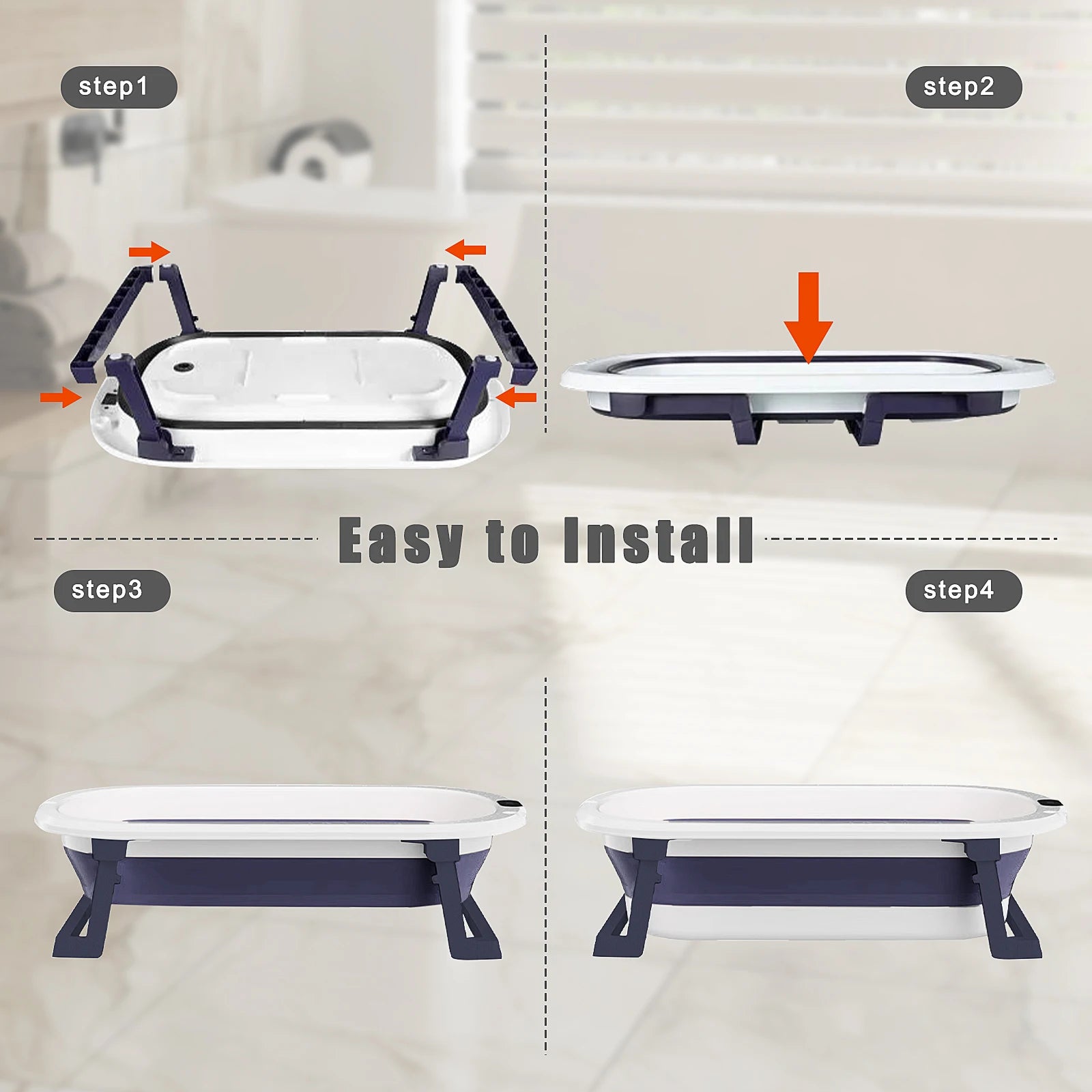 Newborn Collapsible Baby Bathtub Portable Travel Bathtub  Foldable Baby Bathtub Foldable Bath Basin Newborns For Baby 0-36 Month