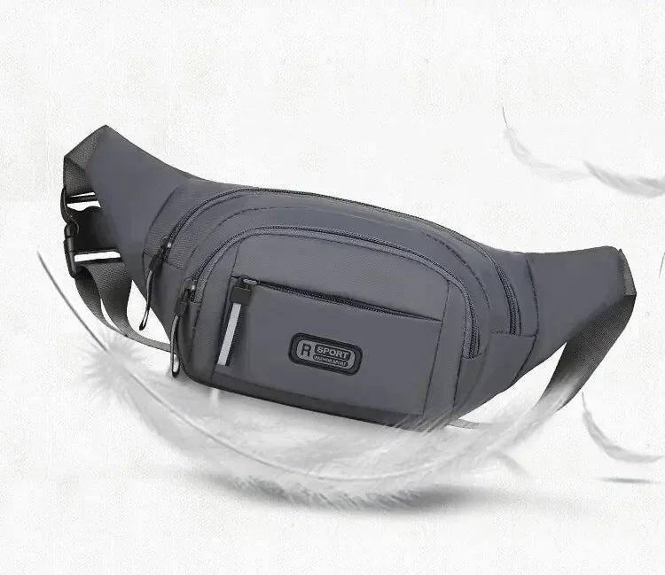 Men Canvas Fanny Waist Packs Unisex Fit Waistpack Mobile Sports Outdoor Running Anti Theft Ultra Thin Invisible Waist Bag