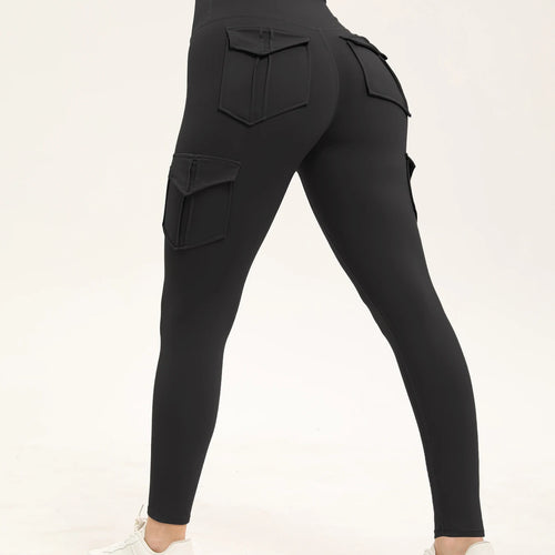 Load image into Gallery viewer, 3PCS Women&#39;s Solid Color Gym Leggings High Waisted Fitness Yoga Pants Practical Pocket Stretch Outdoors Sports Cargo Styles
