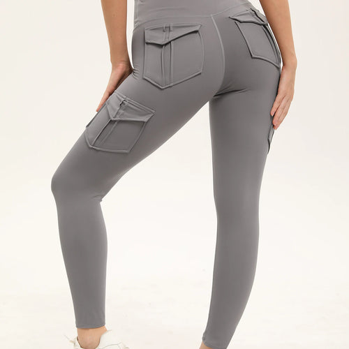 Load image into Gallery viewer, 3PCS Women&#39;s Solid Color Gym Leggings High Waisted Fitness Yoga Pants Practical Pocket Stretch Outdoors Sports Cargo Styles
