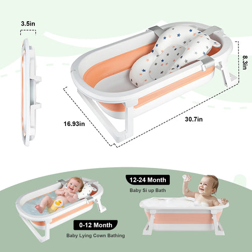 Load image into Gallery viewer, Newborn Collapsible Baby Bathtub Portable Travel Bathtub  Foldable Baby Bathtub Foldable Bath Basin Newborns For Baby 0-36 Month
