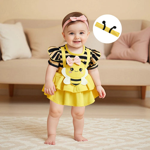 Load image into Gallery viewer, Baby Girl Summer Outfit Sleeveless Floral Print Ruffle Romper with Matching Headband and Sandals Set for Newborns
