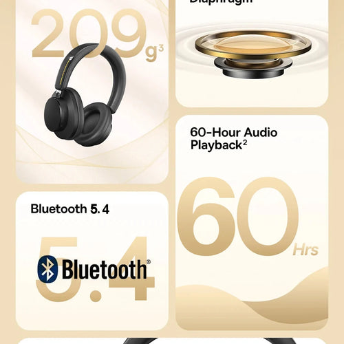 Load image into Gallery viewer, ANC Noise Cancelling Headphones Bluetooth 5.4 Earphone HIFI Stereo Headset 40mm Driver portable Over Ear Headphone 60H Time
